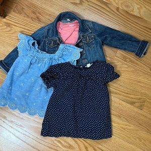 Gap, Crewcuts and Old Navy girls 3T shirt and jacket bundle